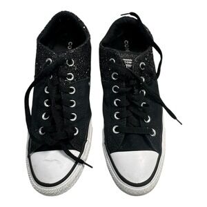 Converse Chuck Taylor All Star Low Top‎ Glitter Black Sneakers Women US 7